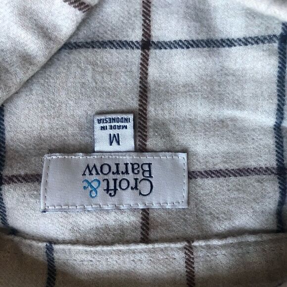CROFT & BARROW Flannel Shirt, Tan/Beige Size M NWT - Picture 3 of 7